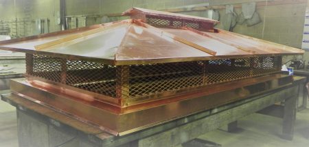 custom copper chimney cap fabrication