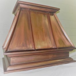 COPPER KITCHEN HOOD WITH ORNATE TRIM