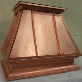 COPPER KITCHEN HOOD WITH ORNATE TRIM