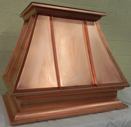 COPPER KITCHEN HOOD WITH ORNATE TRIM