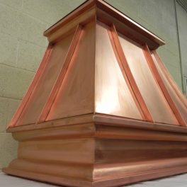 COPPER KITCHEN HOOD WITH ORNATE TRIM