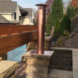 Copper vent pipe and pipe cap