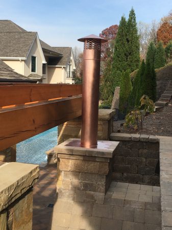 Copper vent pipe and pipe cap