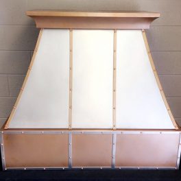 STAINLESS AND COPPER KITCHEN HOOD WITH RIVOTS