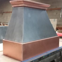 STAINLESS AND COPPER KITCHEN HOOD WITH RIVOTS