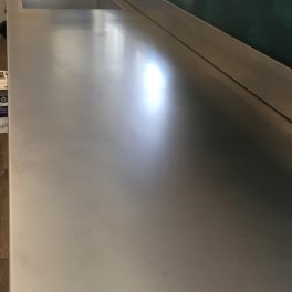 STAINLESS STEEL COUNTERTOP INSTALLATION WITH WELDED SINK