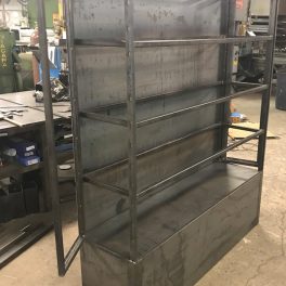 STEEL DISPLAY SHELVING WITH GLASS