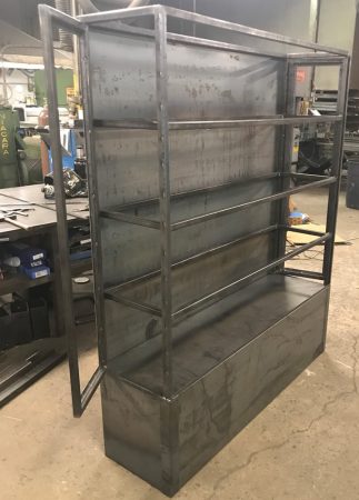 STEEL DISPLAY SHELVING WITH GLASS